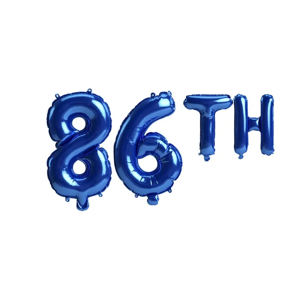 Illustration 86Th Blue Balloons Isolated White Background — Stockfoto