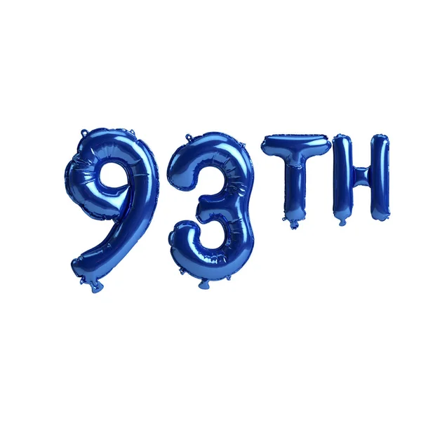 Illustratie Van 93Ste Blauwe Ballonnen Geïsoleerd Witte Achtergrond — Stockfoto