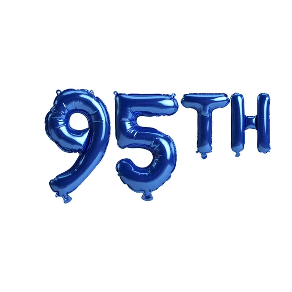 Illustration 95Th Blue Balloons Isolated White Background — Foto Stock