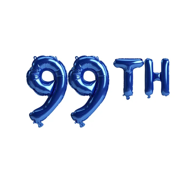Illustratie Van 99E Blauwe Ballonnen Geïsoleerd Witte Achtergrond — Stockfoto