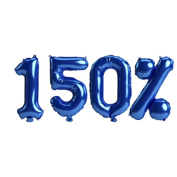Απεικόνιση Του 150 Τοις Εκατό Μπλε Μπαλόνια Που Απομονώνονται Λευκό — Φωτογραφία Αρχείου