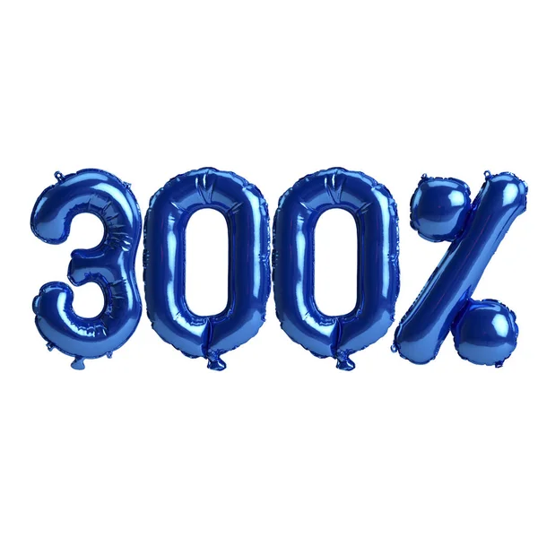 Απεικόνιση Του 300 Τοις Εκατό Μπλε Μπαλόνια Που Απομονώνονται Λευκό — Φωτογραφία Αρχείου