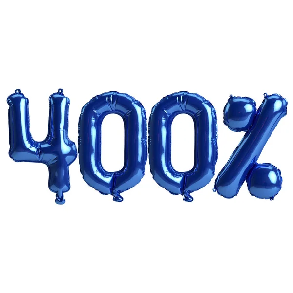 Απεικόνιση Του 400 Τοις Εκατό Μπλε Μπαλόνια Που Απομονώνονται Λευκό — Φωτογραφία Αρχείου