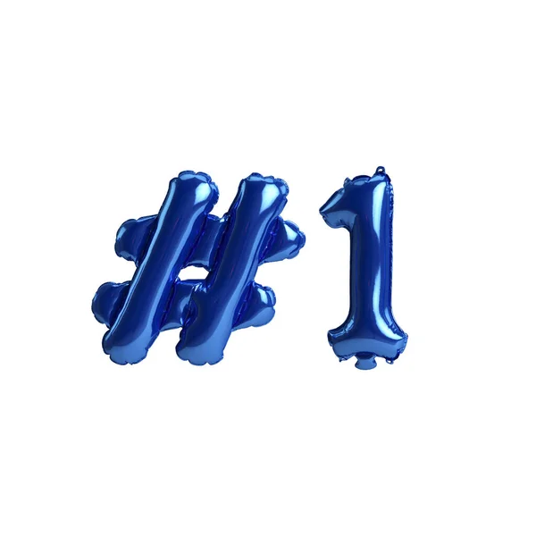 Illustration Hashtag Blue Balloons Isolated White Background — Fotografia de Stock