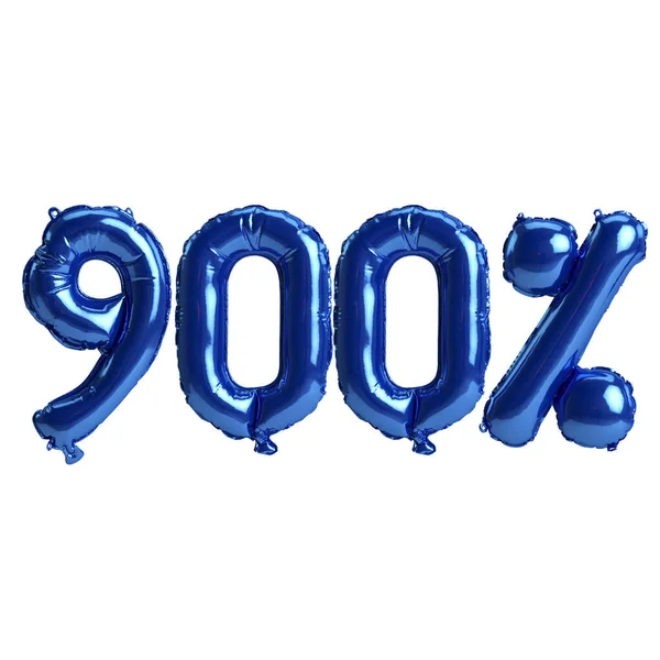 Illustration 900 Procent Blå Ballonger Isolerade Vit Bakgrund — Stockfoto