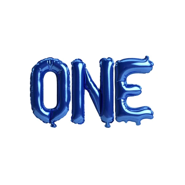 Illustration One Letter Blue Balloons Isolated White Background — 스톡 사진