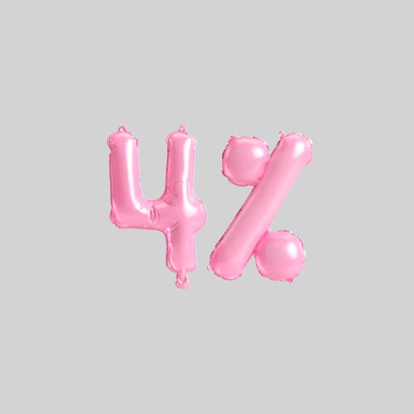 Illustration Percent Pink Balloons Isolated Background — 스톡 사진
