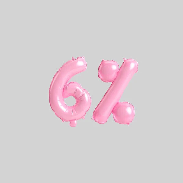 Illustration Percent Pink Balloons Isolated Background — Stock fotografie