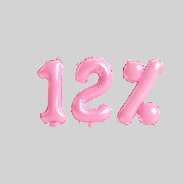 Illustration Percent Pink Balloons Isolated Background — Fotografia de Stock