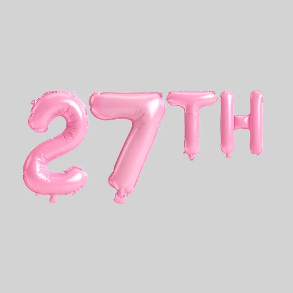 Εικονογράφηση Του 27Ου Ροζ Μπαλόνια Απομονώνονται Φόντο — Φωτογραφία Αρχείου