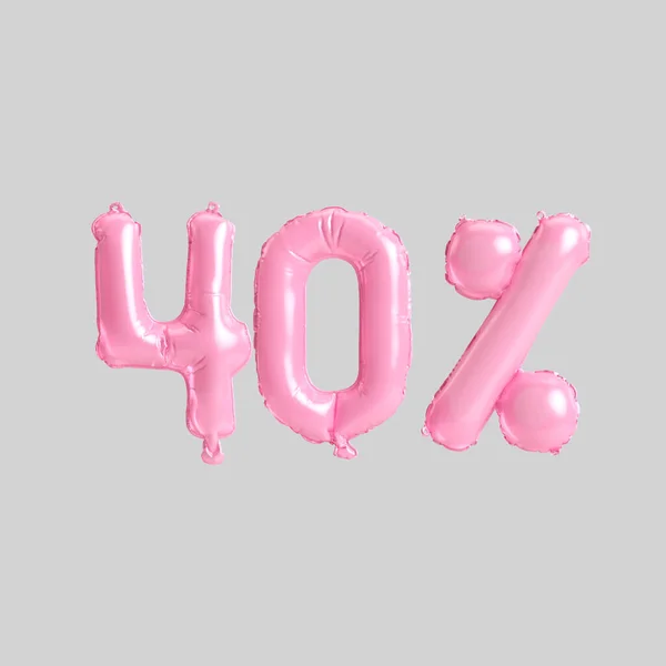 Illustration Percent Pink Balloons Isolated Background — Stok fotoğraf