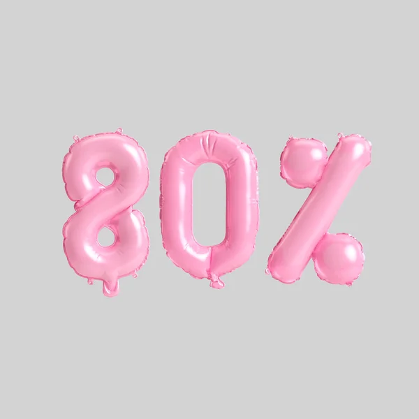 Illustration Percent Pink Balloons Isolated Background — ストック写真