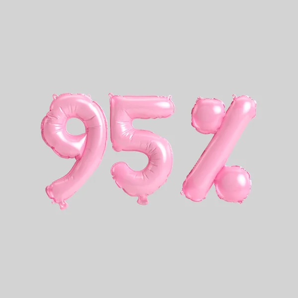 Ілюстрація Відсотків Рожевих Кульок Ізольовані Фоні — стокове фото