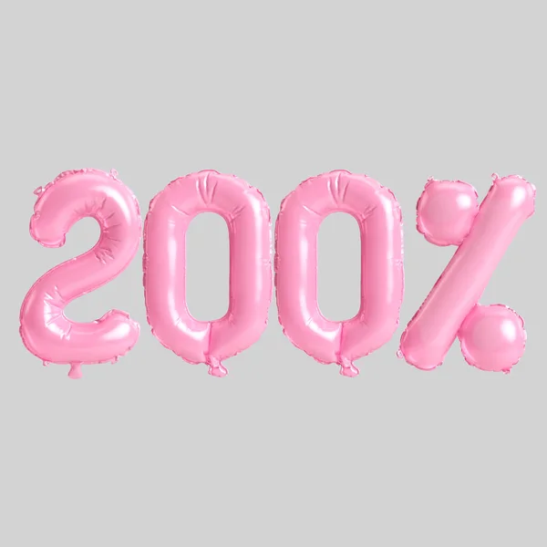 Illustration 200 Percent Pink Balloons Isolated Background — Stock Fotó