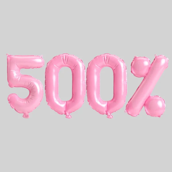 Ilustração 500 Por Cento Balões Rosa Isolados Fundo — Fotografia de Stock