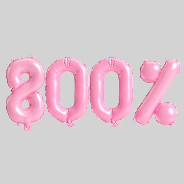 Illustration 800 Percent Pink Balloons Isolated Background — Fotografia de Stock