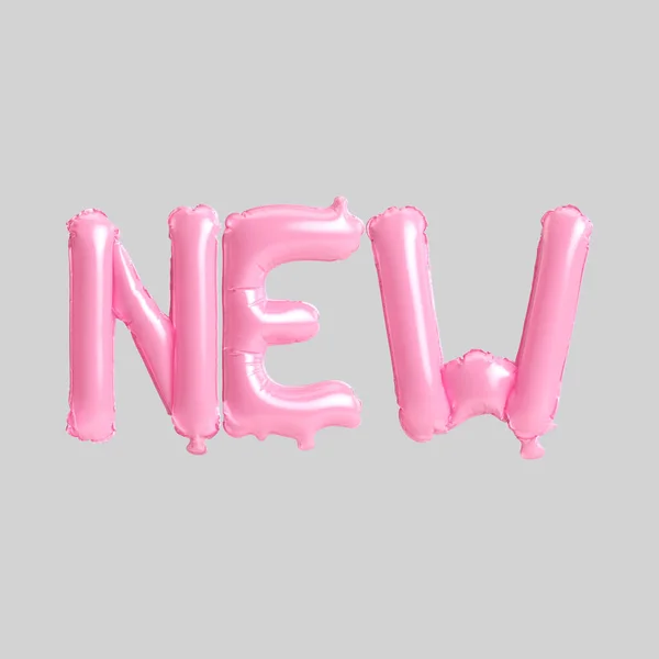 Illustratie Van Nieuwe Brief Roze Ballonnen Geïsoleerd Achtergrond — Stockfoto