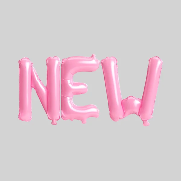 Illustration New Letter Pink Balloons Isolated Background — Foto de Stock