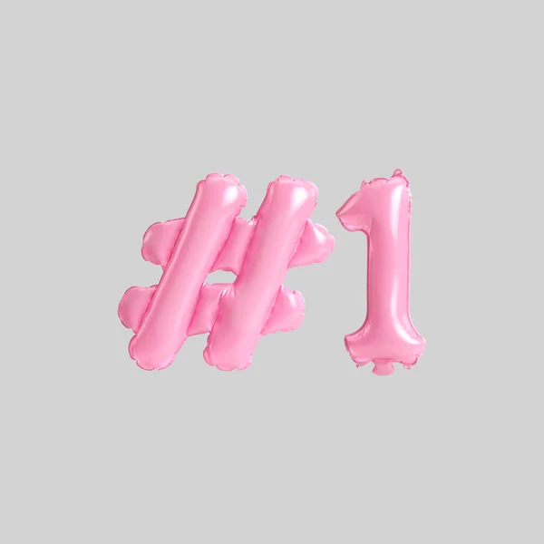 Illustration Hashtag Pink Balloons Isolated White Background — Foto de Stock