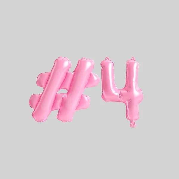Illustration Hashtag Pink Balloons Isolated White Background — Stockfoto