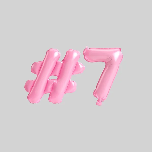 Illustration Hashtag Pink Balloons Isolated White Background — Fotografia de Stock