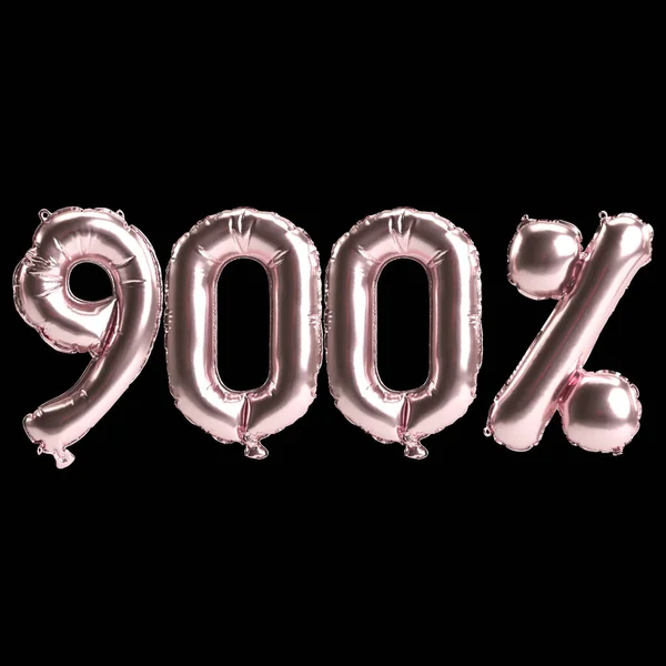 Ilustrace 900 Procent Růžových Balónů Izolovaných Pozadí — Stock fotografie