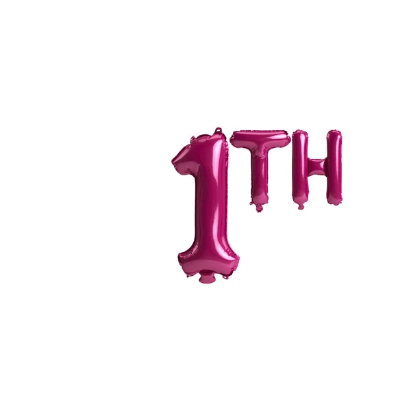 Illustration 1Th Dark Pink Balloons Isolated Background — 图库照片