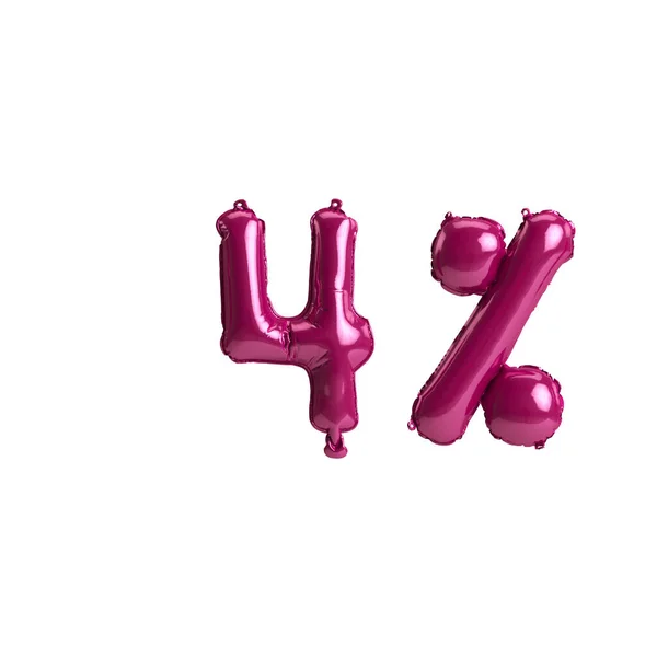 Illustration Percent Dark Pink Balloons Isolated Background — Stockfoto