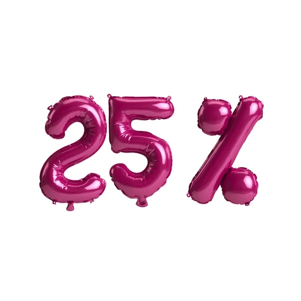 Illustration Percent Dark Pink Balloons Isolated Background — Fotografia de Stock