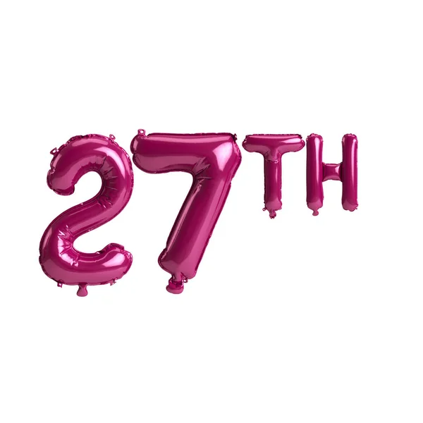 Illustration 27Th Dark Pink Balloons Isolated Background — 图库照片