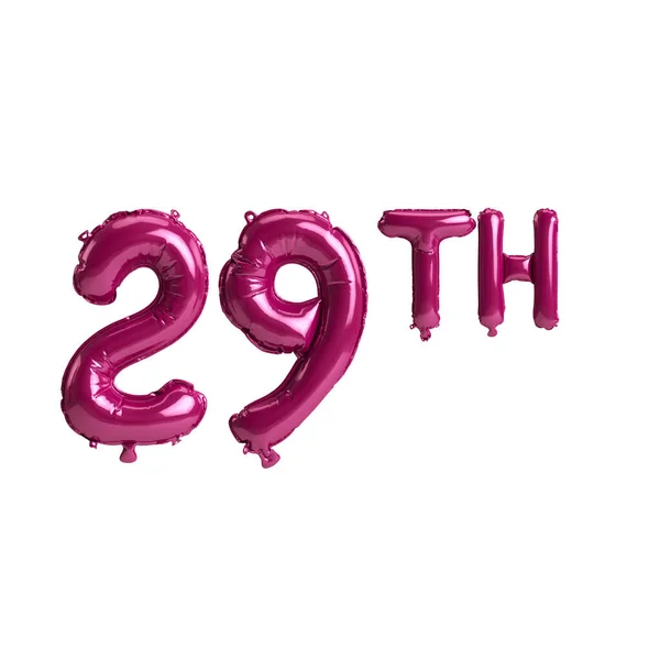 Illustration 29Th Dark Pink Balloons Isolated Background — 图库照片