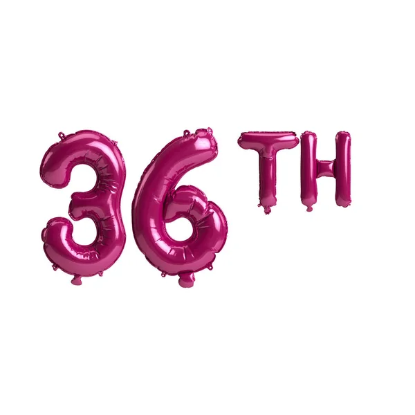 Illustration 36Th Dark Pink Balloons Isolated Background — Stockfoto