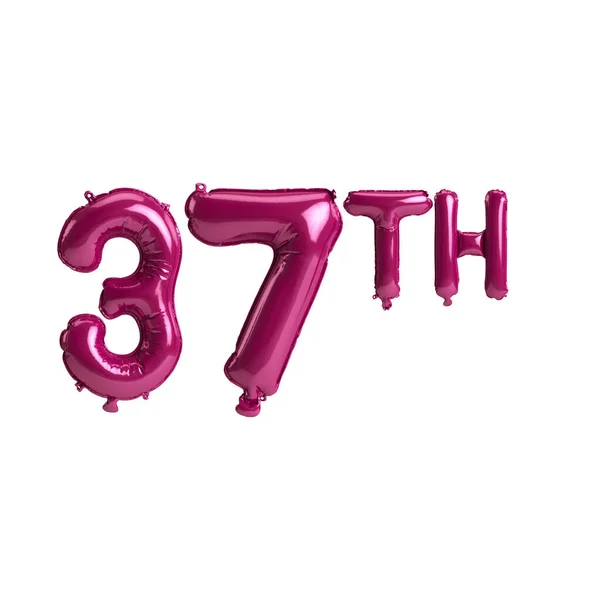 Illustration 37Th Dark Pink Balloons Isolated Background — Fotografia de Stock