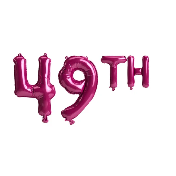 Illustration 49Th Dark Pink Balloons Isolated Background — Stockfoto