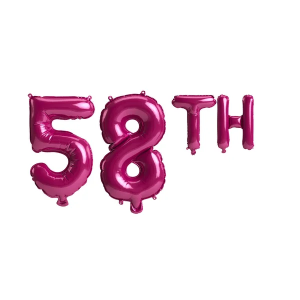 Απεικόνιση Της 58Η Σκούρο Ροζ Μπαλόνια Απομονώνονται Φόντο — Φωτογραφία Αρχείου