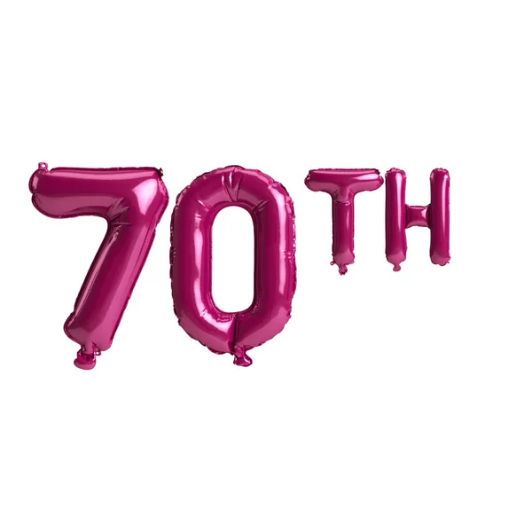 Illustration 70Th Dark Pink Balloons Isolated Background — 图库照片