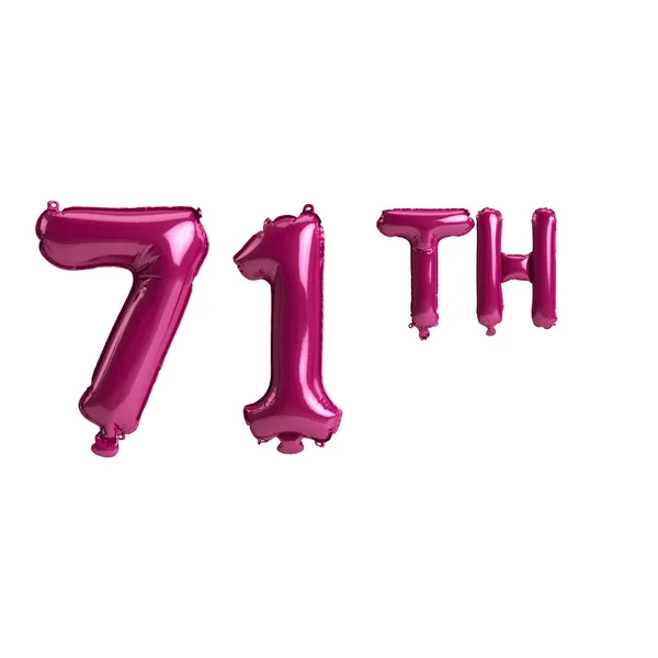 Illustration 71Th Dark Pink Balloons Isolated Background — Stockfoto