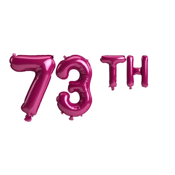 Illustration 73Th Dark Pink Balloons Isolated Background — Stockfoto