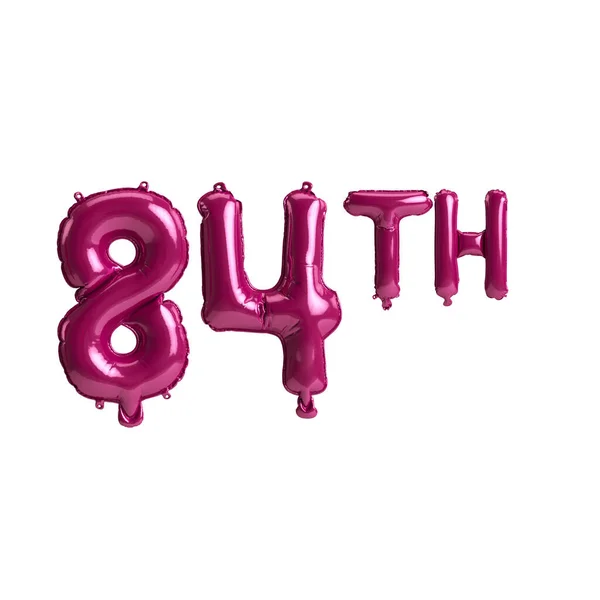 Illustration 84Th Dark Pink Balloons Isolated Background — Foto Stock