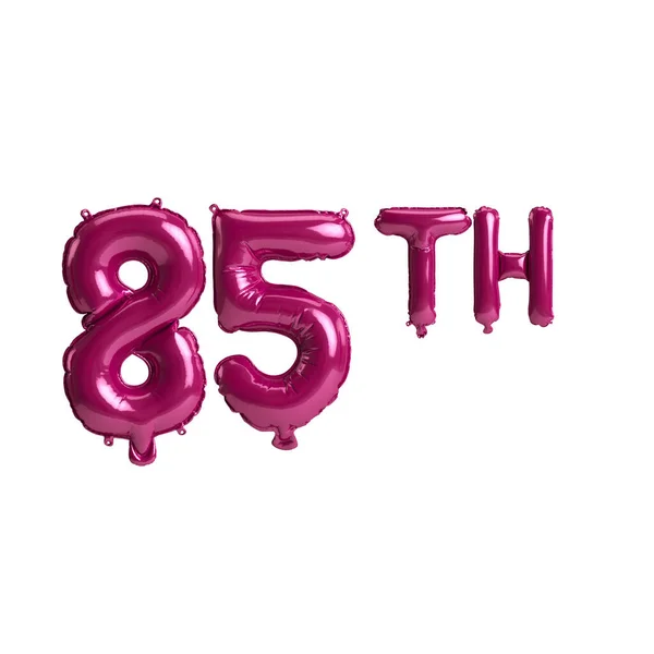 Illustratie Van 85Th Donker Roze Ballonnen Geïsoleerd Achtergrond — Stockfoto