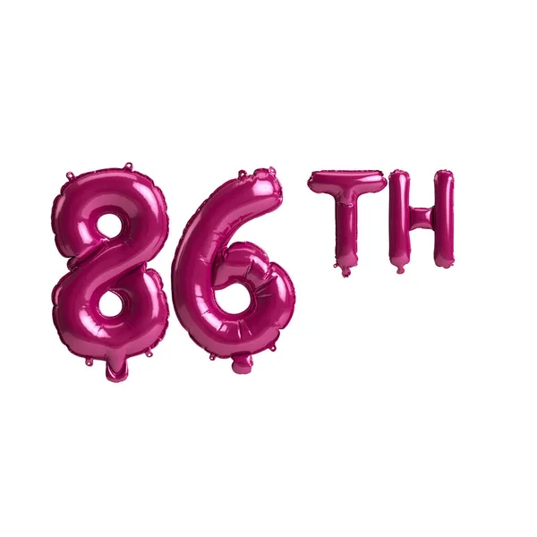 Illustration 86Th Dark Pink Balloons Isolated Background — 图库照片