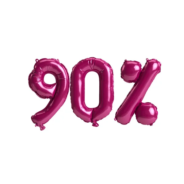 Ilustração Por Cento Balões Rosa Escuro Isolado Fundo — Fotografia de Stock