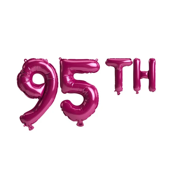 Απεικόνιση Του 95Ου Σκούρο Ροζ Μπαλόνια Απομονώνονται Φόντο — Φωτογραφία Αρχείου