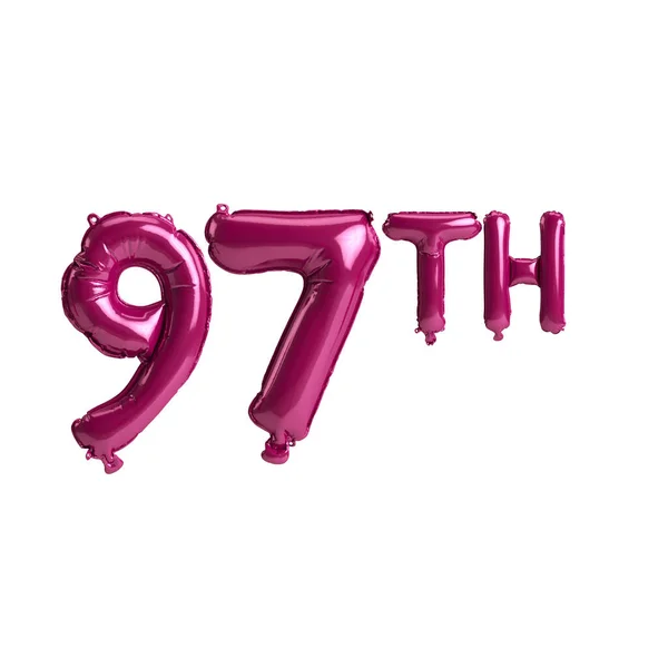 Απεικόνιση Της 97Η Σκούρο Ροζ Μπαλόνια Απομονώνονται Φόντο — Φωτογραφία Αρχείου