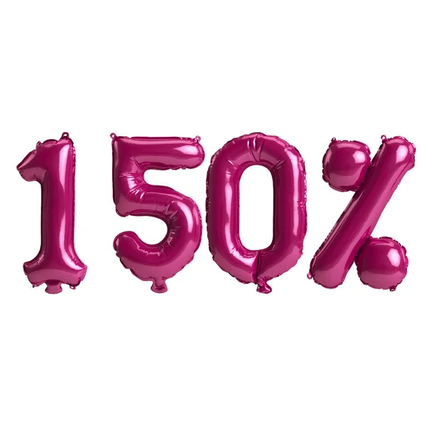 Illustration 150 Percent Dark Pink Balloons Isolated Background — Fotografia de Stock