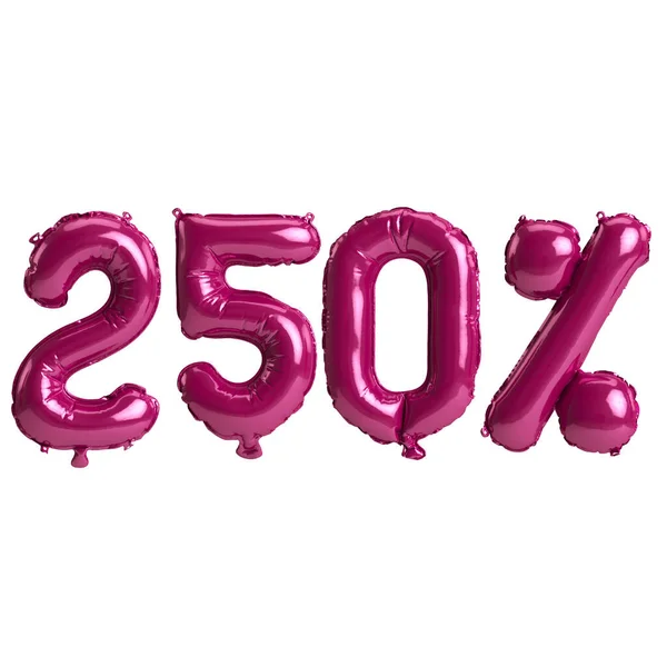 Ілюстрація 250 Відсотків Темно Рожевих Кульок Ізольовані Фоні — стокове фото
