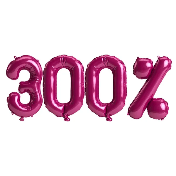 Ilustração 300 Por Cento Balões Rosa Escuro Isolado Fundo — Fotografia de Stock