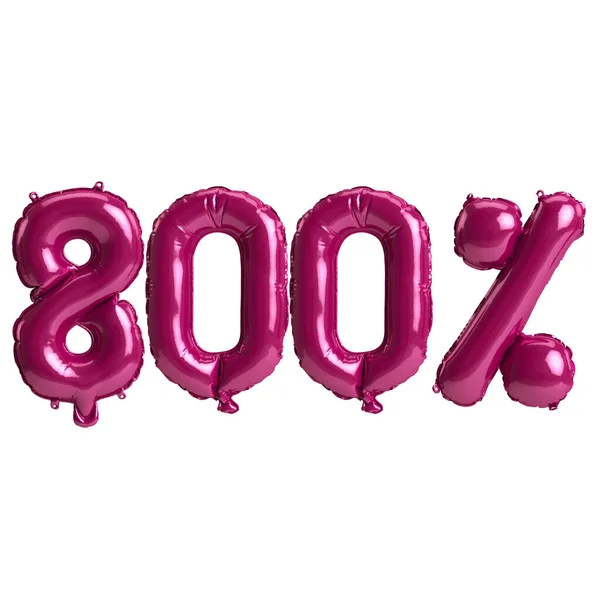 Illustratie Van 800 Procent Donker Roze Ballonnen Geïsoleerd Achtergrond — Stockfoto