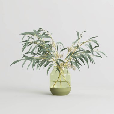 3d illustration of decorative vase inside isolated on white background