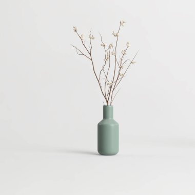 3d illustration of decorative vase inside isolated on white background